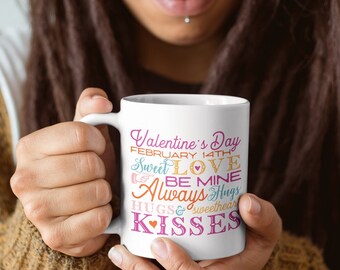 Candy Heart Mug, Custom Mugs, Valentine Mugs, Gift for Valentine's Day, Love Stinks, Love the Poop Out of You