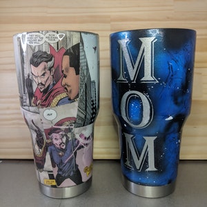 Custom Tumbler// Comic Book Tumbler// Glitter Tumbler// Christmas Tumbler// Christmas Gift, Teachers, CoWorkers, Stocking Stuffer image 1