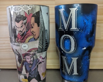 Custom Tumbler// Comic Book Tumbler// Glitter Tumbler// Christmas Tumbler// Christmas Gift, Teachers, CoWorkers, Stocking Stuffer