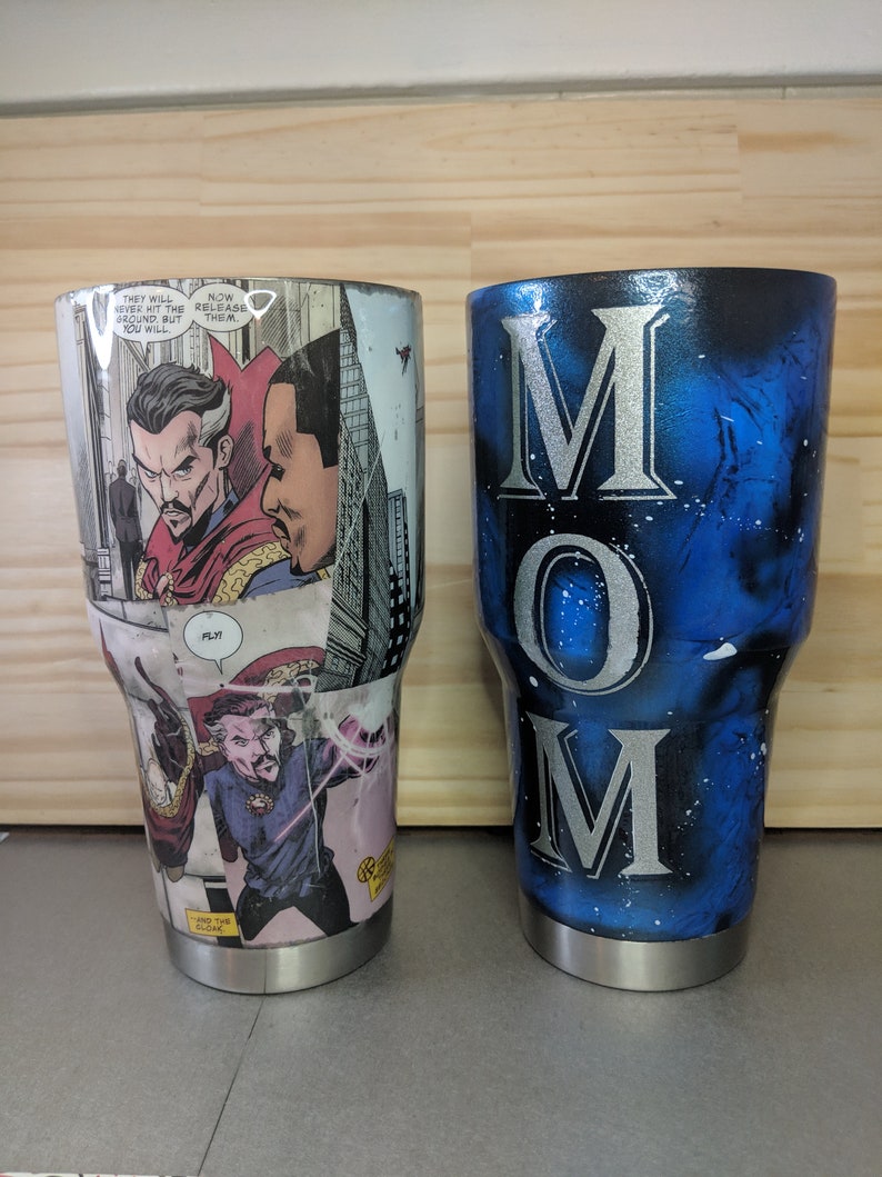 Custom Tumbler// Comic Book Tumbler// Glitter Tumbler// Christmas Tumbler// Christmas Gift, Teachers, CoWorkers, Stocking Stuffer image 1