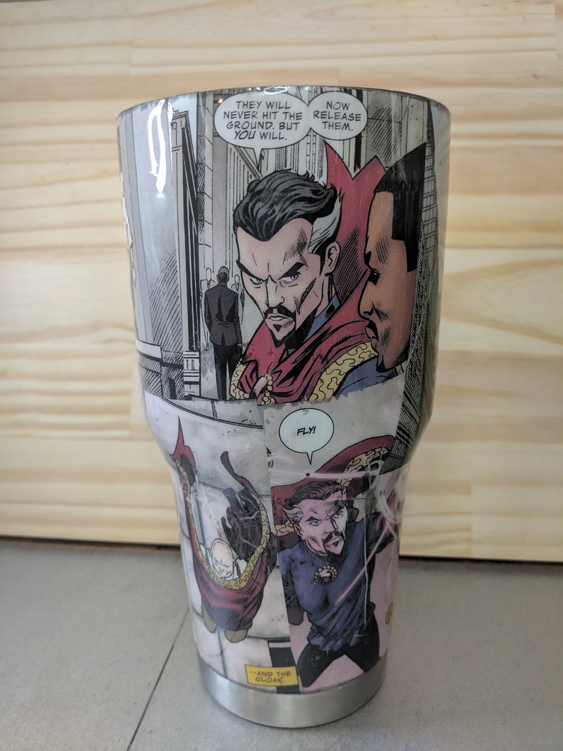 Custom Tumbler// Comic Book Tumbler// Glitter Tumbler// Christmas Tumbler// Christmas Gift, Teachers, CoWorkers, Stocking Stuffer image 2