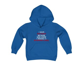 I Have Red Hair Because God Knew I Needed A Warning Label, Red Head, RedHead Youth Heavy Blend Hooded Sweatshirt