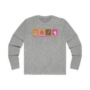 This Teacher Runs on Dunkin, ABC&#39;s, Cute Shirt for Teachers, Unisex Jersey Long Sleeve Tee