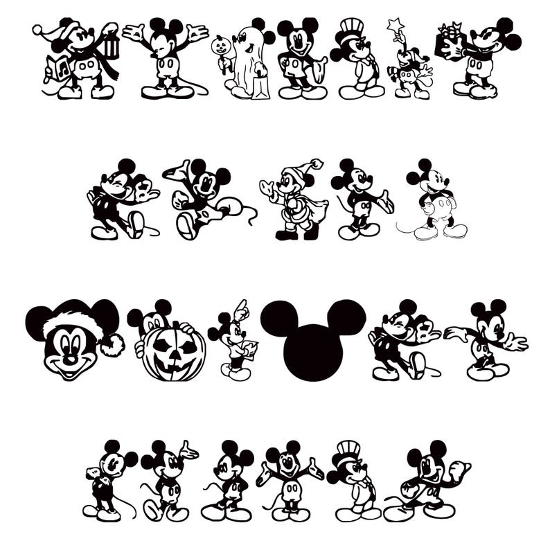 Download Disney Bundle SVG Cut Files: Mickey & Minnie Mouse Ears | Etsy