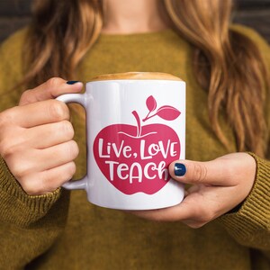 Teacher Facts, Teacher Mug, Gift for Teachers, Best Teacher Ever, Live Love Teach, Teacher Voice, Coffee Teach Repeat image 6