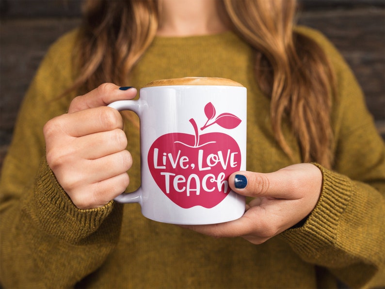 Teacher Facts, Teacher Mug, Gift for Teachers, Best Teacher Ever, Live Love Teach, Teacher Voice, Coffee Teach Repeat image 6