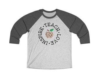 Teach Love Inspire Unisex Tri-Blend 3/4 Raglan Tee