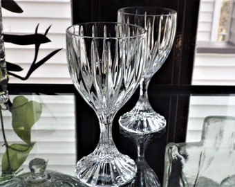 Mikasa Park Lane Wine Glasses Pairs Vintage Bar Ware Crystal Stemware