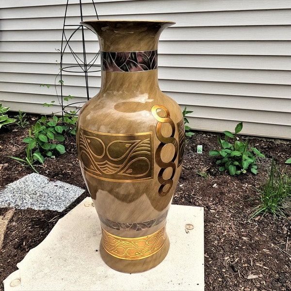 36 in Gold Floor Vase Etsy