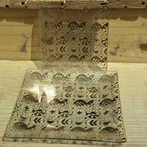 Georges Briard Vintage Mid Century Gold Serving Trays Pair of Appetizer Service Tray