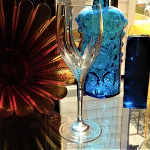 Mikasa Flame D&#39;Amore Water Goblet Vintage Bar Ware Fine Crystal Stemware 9 Inch Hand Cut Crystal Glass