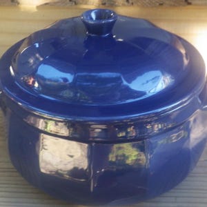Emile Henry William Sonoma Dutch Oven Baking Dish #5570 Navy Blue