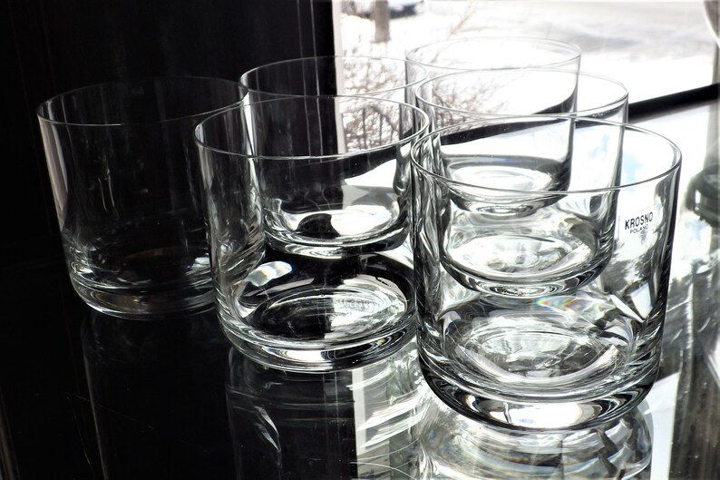 Krosno Crystal Double Old Fashioned Glasses Vintage Bohemian Etsy