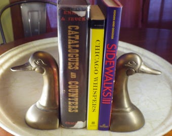 Mid Century Duck Brass Bookends
