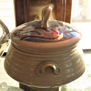 Vintage Studio Pottery Casserole Lidded Serving Dish Hand Thrown Beanpot Wabi Sabi Ceramic Mingesota Porcelain
