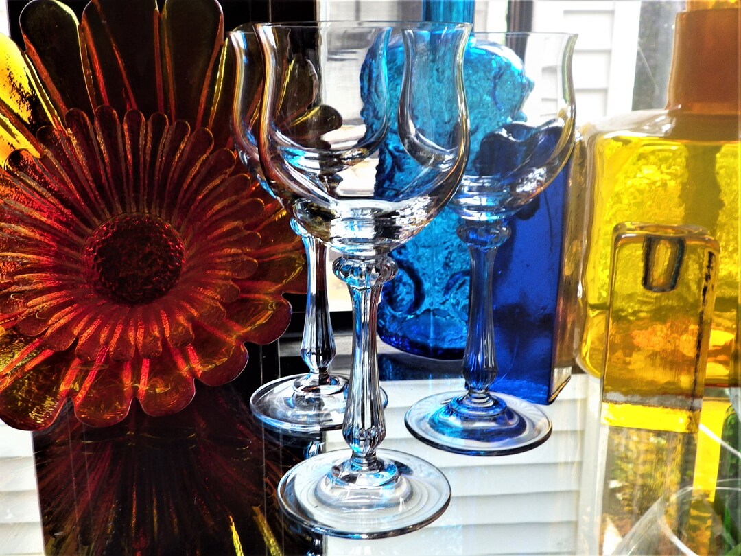 Mikasa Ardmore Water Goblets Trio of Vintage Wine Glasses Etsy