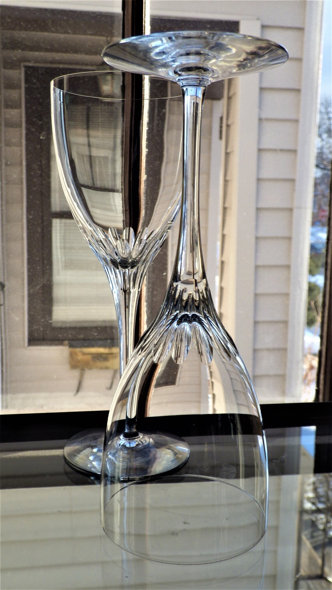 Orrefors Glasbruk Lisbet Claret Wine Glasses Pair of Vintage Etsy