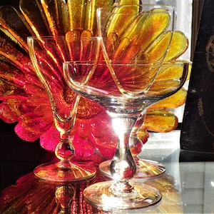 Vintage Swedish Modern Cocktail Coupes, Wine Glasses, Water Goblets, Footed Highballs, Crystal Ball in Stem Barware Free Shipping
