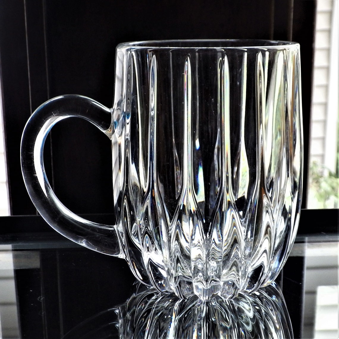 Mikasa Park Lane Pair of Crystal Mugs Free Shipping Etsy