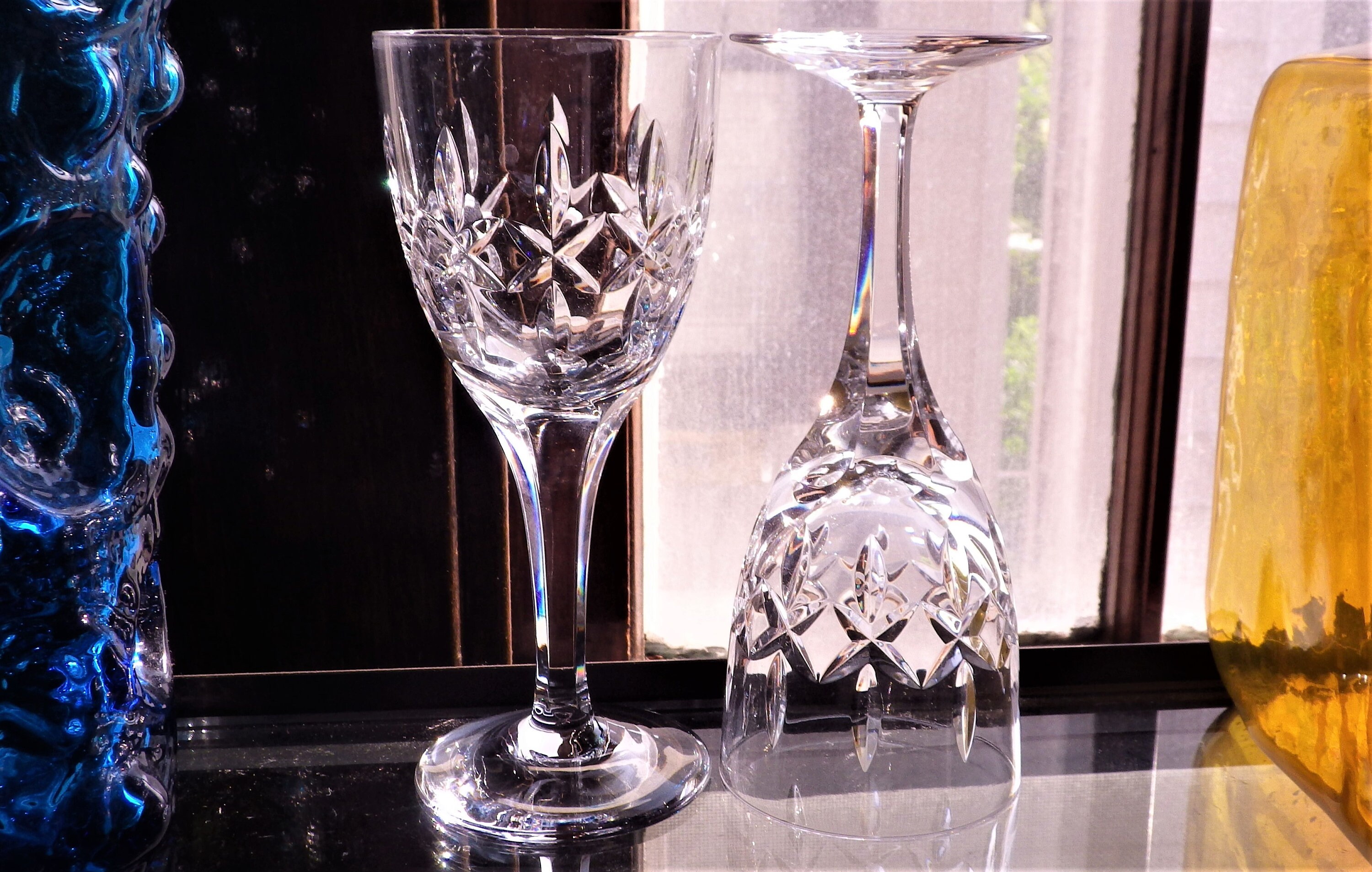 Vintage Atlantis Crystal Fernando Pattern Claret Glasses Pair Etsy