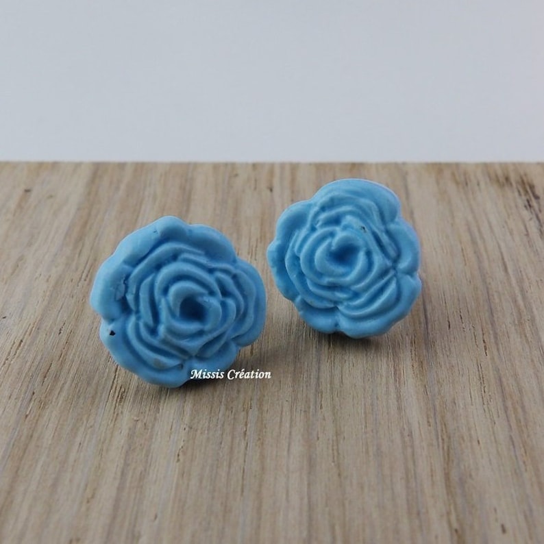 Blue rose Stud Earrings