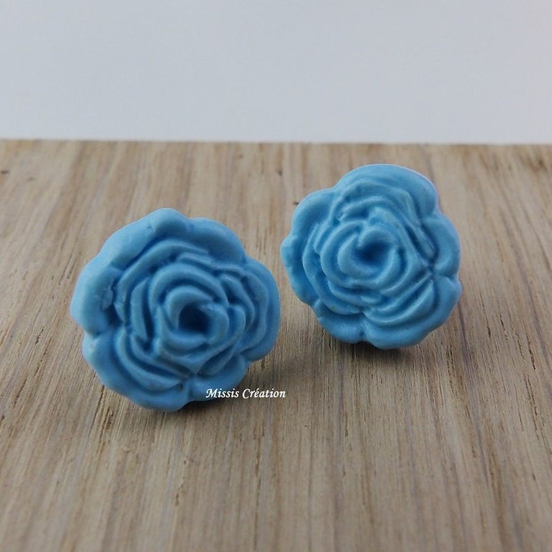 Blue rose Stud Earrings