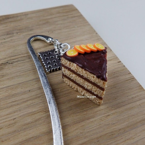 Marque Pages Part De Gateau Au Chocolat Et Oranges Gourmand Etsy