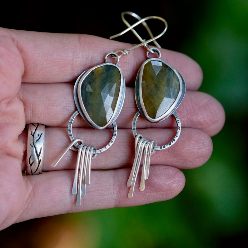 Sapphire fringe earrings