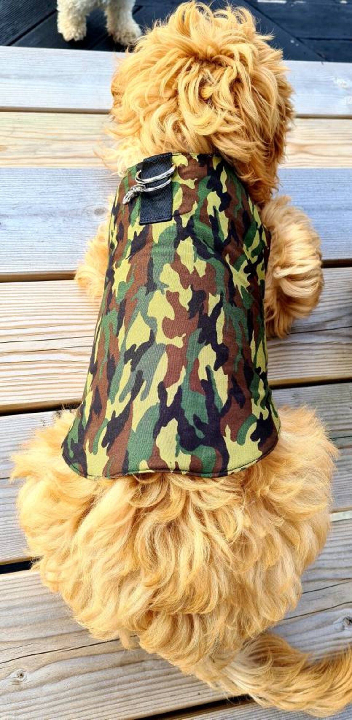 Camouflage cotton dog harness vest lined with polar fleece and Etsy