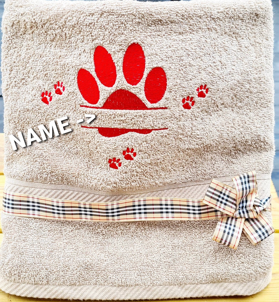 Personalised dog bath towel embroidered Large dog towel 70 x Etsy