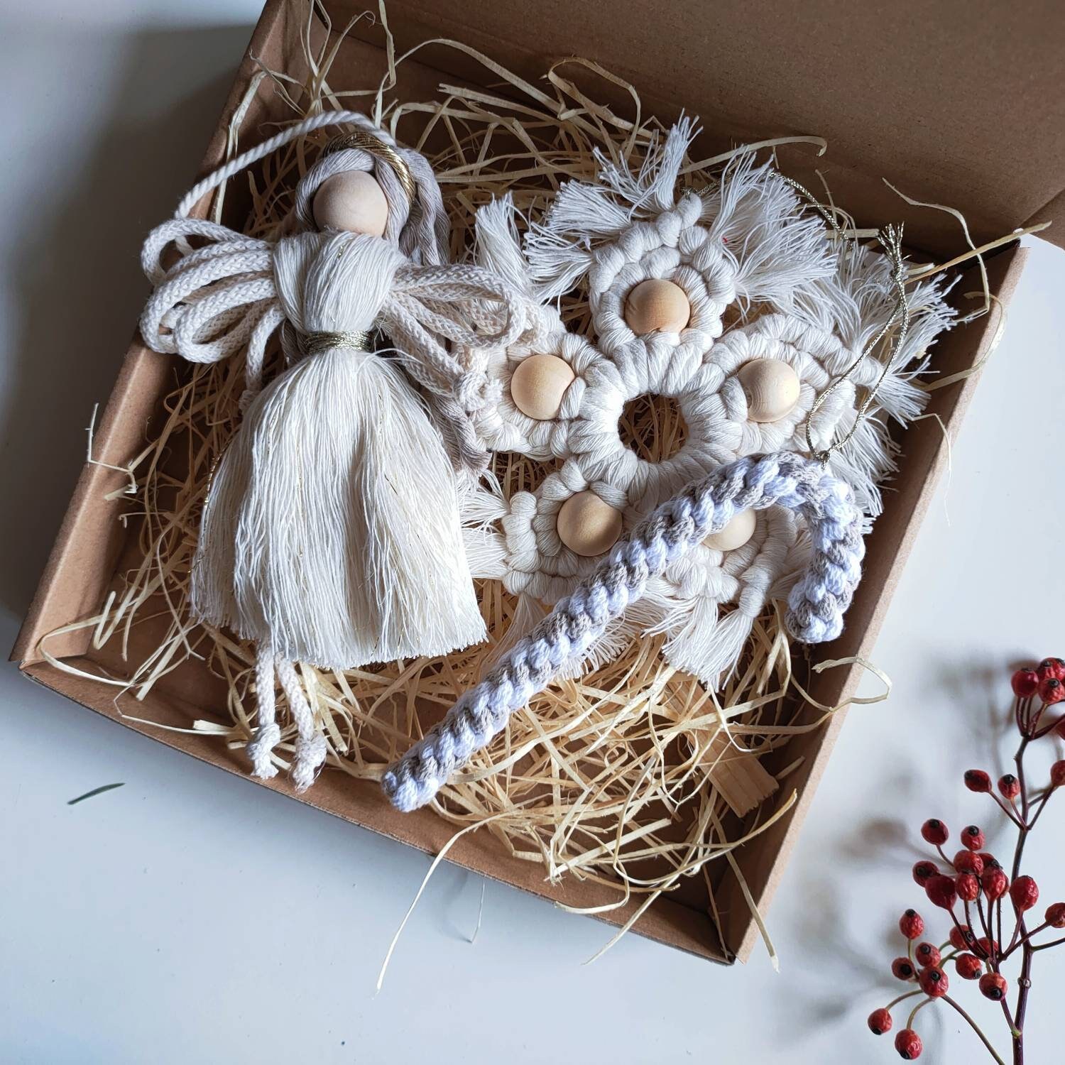 Weihnachtsbaum-Strickkragen In Creme - Rustikale Baumdeko Für Gemütliche Weihnachtsatmosphäre