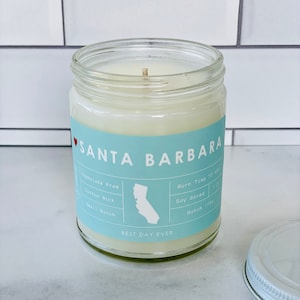 Santa Barbara, CA Candle | Soy Coconut Blend | Hand Poured | Small Batch |