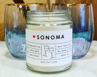 Candela Sonoma / Miscela di soia e cocco / Versata a mano / Piccolo lotto /