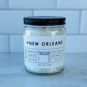New Orleans, LA Candle | Soy Coconut Blend | Hand Poured | Small Batch |
