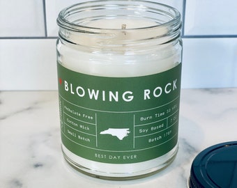 Blowing Rock, NC Candle | Soy Coconut Blend | Hand Poured | Small Batch |