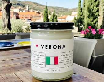 Verona, Italien Ljus | Soja-kokosblandning | Handhällt | Liten sats |