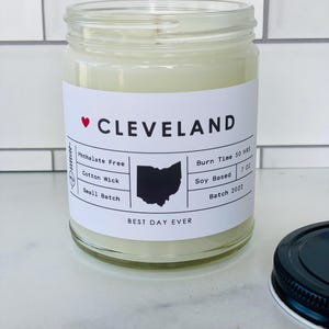 Cleveland, Ohio Candle | Soy Coconut Blend | Hand Poured | Small Batch |