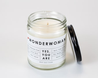 Wonderwoman Candle | Soy Coconut Blend | Hand Poured | Small Batch |