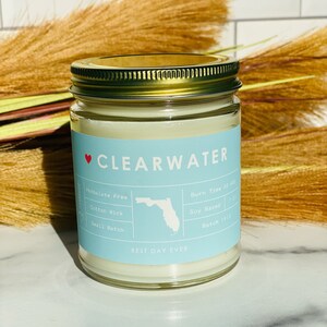 Clearwater, FL Candle | Soy Coconut Blend | Hand Poured | Small Batch |