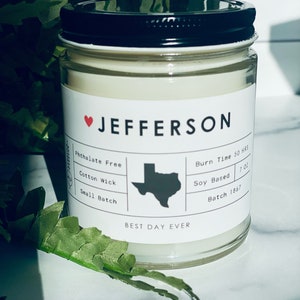 Jefferson, TX Candle | Soy Coconut Blend | Hand Poured | Small Batch |