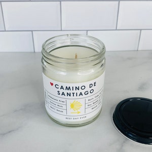 Vela Caminho de Santiago | Mistura de soja e coco | Feita à mão | Lote pequeno |