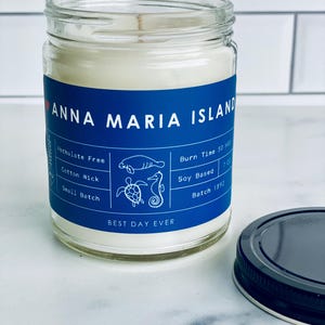 Anna Maria, Florida Candle | Soy Coconut Blend | Hand Poured | Small Batch |