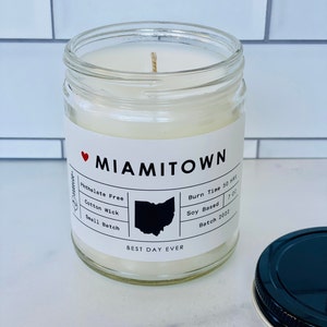 Miamitown, OH Candle | Soy Coconut Blend | Hand Poured | Small Batch |