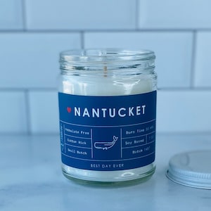 Nantucket, Massachusetts Candle | Soy Coconut Blend | Hand Poured | Small Batch |