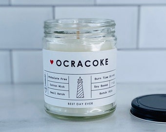 Ocracoke, NC Candle | Soy Coconut Blend | Hand Poured | Small Batch |