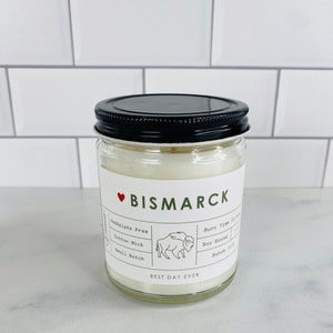 Bismarck, ND Candle | Soy Coconut Blend | Hand Poured | Small Batch |