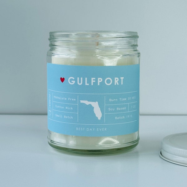 Gulfport, Florida Candle | Soy Coconut Blend | Hand Poured | Small Batch |