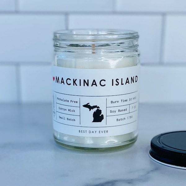 Mackinac Island, Michigan Candle | Soy Coconut Blend | Hand Poured | Small Batch |