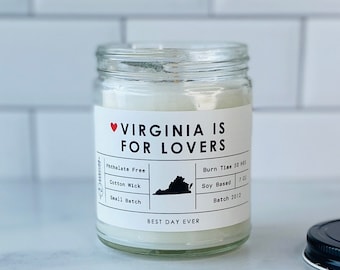 Virginia is for Lovers Candle | Soy Coconut Blend | Hand Poured | Small Batch |
