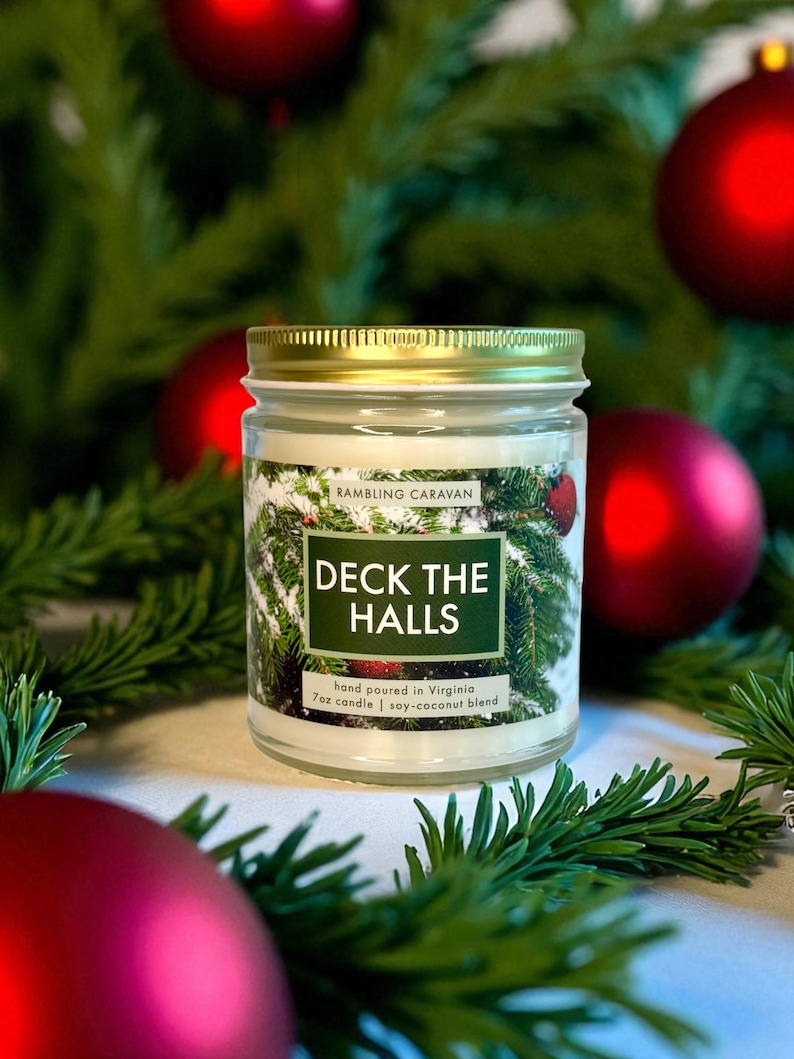 RamblingCaravan Deck The Halls Candle